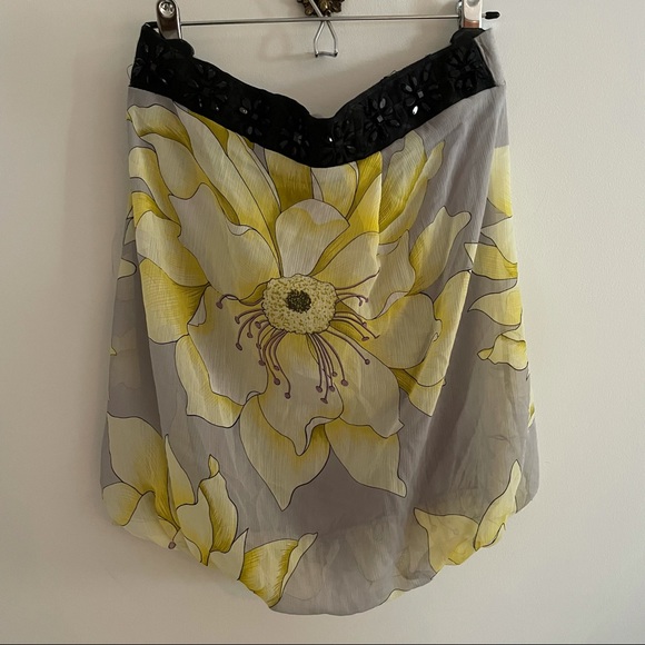 🔵 floral bubble hem mini skirt size Large - Picture 1 of 9